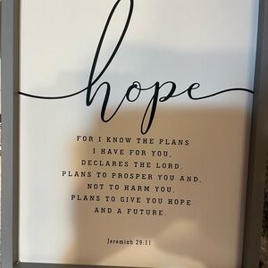 Elegant 'Hope' Wall Art in Black and White